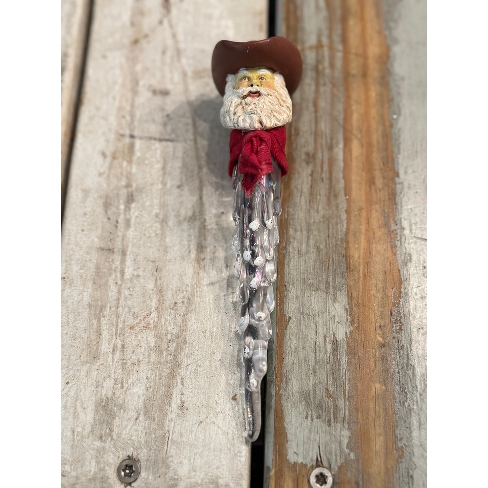 Western Cowboy Santa Claus Ice Cycle Christmas Ornament Country Christmas
